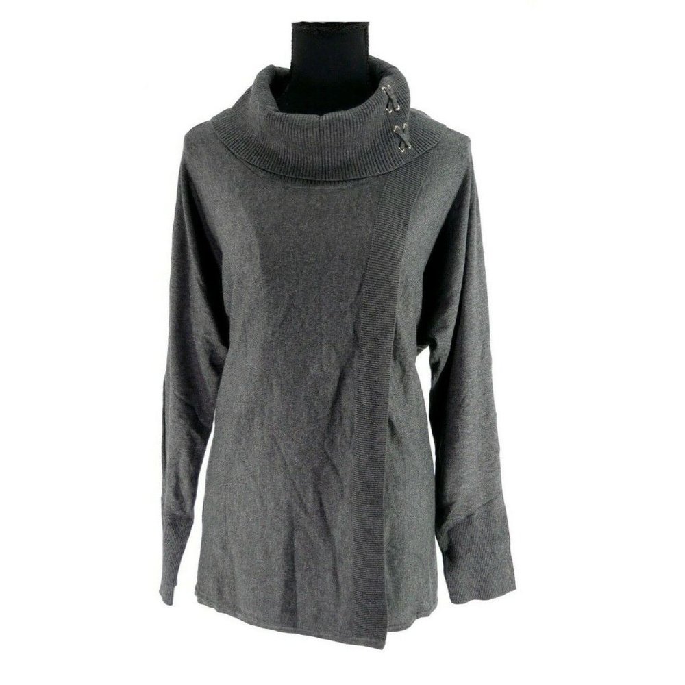 Cowl-Neck Gray Sweater JM Collection